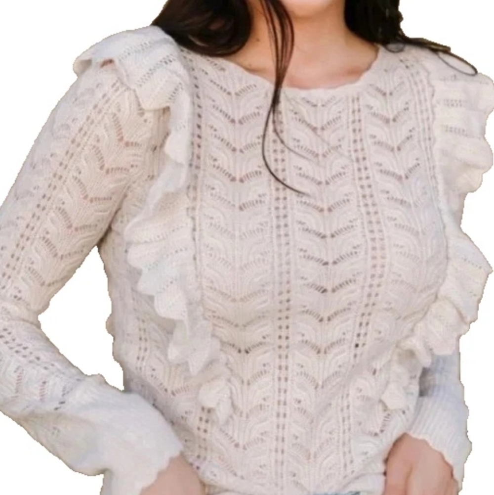 Rachel Parcell Pointelle Open Knit Sweater